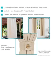52 x 96-Inch Outdoor Room-Darkening Curtain with Grommet Top - Includes Tieback - Beige