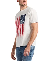 Men's Tusaf Short Sleeve American Flag Graphic Crewneck T-Shirt