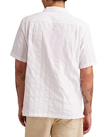 Lucky Brand Men's Short Sleeve Seersucker Button-Front Camp Shirt