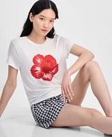 Juniors Hibiscus Graphic T Shirt Planet Heart Juniors Gingham Boxer Shorts