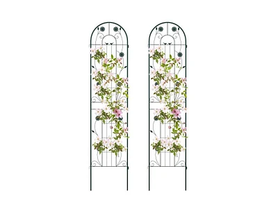 2 Pack - 7-ft Galvanized Steel Outdoor Garden Trellis Metal Finish
