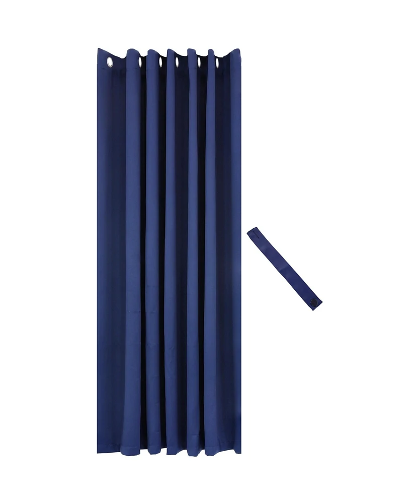 101 x 83 Inch Indoor/Outdoor Blackout Curtain with Grommet Top - Includes Tieback Blue Single Panel