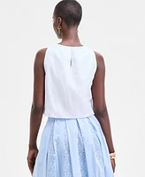 On 34th Women's Cropped Bubble-Hem Tank, Exclusively at Macy's
