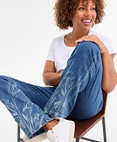 Style & Co Women's Printed High-Rise Straight-Fit Jeans, Exclusively at Macy's