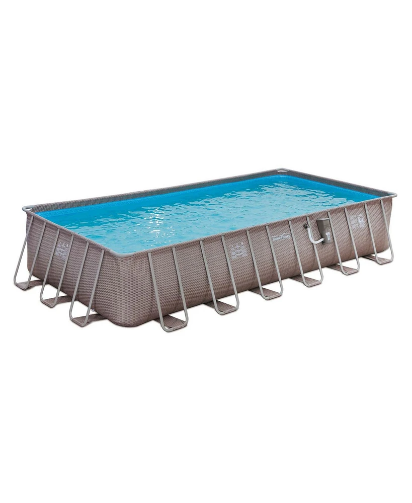 Summer Waves 24ft x 12ft x 52in Rectangle Above Ground Frame Swimming Pool Set