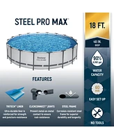 Bestway Steel Pro Max 18'x48" Round Above Ground Swimming Pool with Pump & Cover