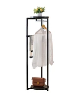 Kings Brand Furniture David Suit Valet Stand - Freestanding Clothing Organizer (White)