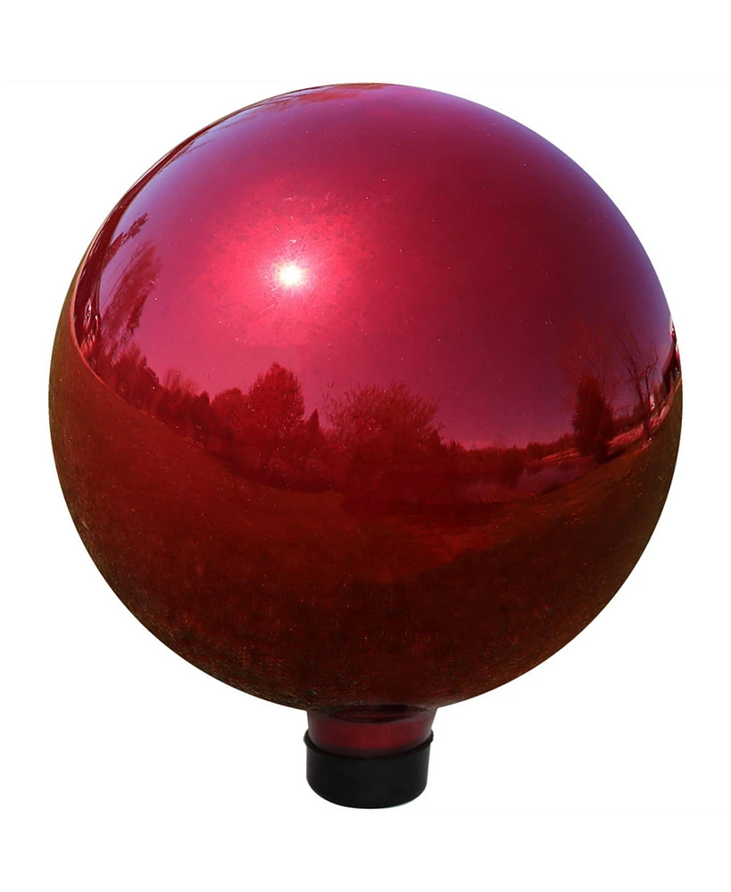 Indoor/Outdoor Reflective Mirrored Surface Garden Gazing Globe Ball with Stemmed Bottom and Rubber Cap