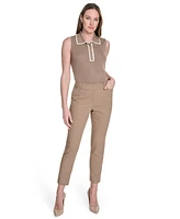 Tommy Hilfiger Women's Contrast-Tipped Sleeveless Polo Top