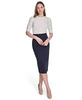 Tommy Hilfiger Women's Dot-Print Puff-Sleeve Top