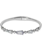 Eliot Danori Silver-Tone Cubic Zirconia Bangle Bracelet, Exclusively at Macy's