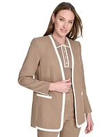 Tommy Hilfiger Women's Framed Collarless Open-Front Blazer