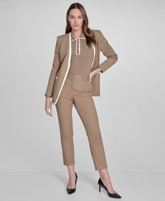 Tommy Hilfiger Womens Sleeveless Polo Shirt Open Front Blazer Ankle Pants
