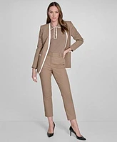 Tommy Hilfiger Womens Sleeveless Polo Shirt Open Front Blazer Ankle Pants