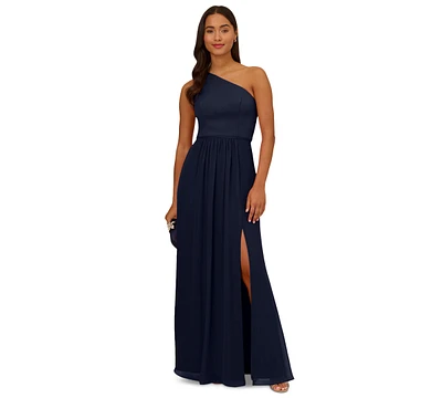 Adrianna Papell One-Shoulder Chiffon Gown