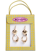 Clueless Gold-Tone 2-Pc. Set Pave Heart Whatever Hoop Earrings