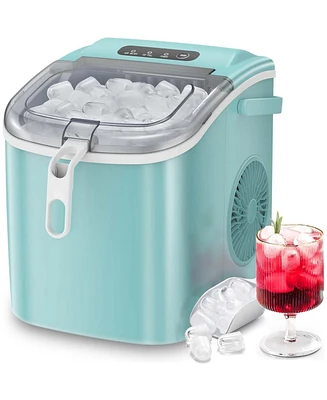 Zafro Nugget Ice Makers Countertop with Soft & Chewable Pellet Portable Self-Cleaning Compact Machine 44Lbs/24H Scoop and Basket