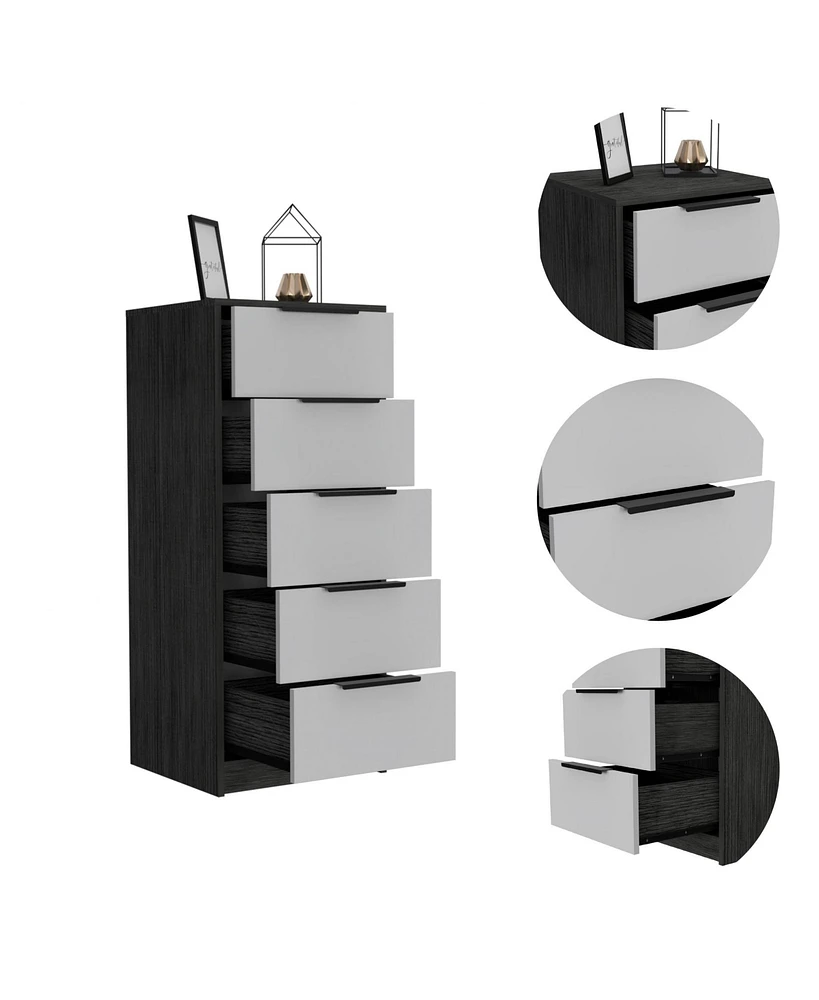 Five-Drawer Chest for Bedroom Storage and Clothes Organization