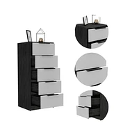 Five-Drawer Chest for Bedroom Storage and Clothes Organization