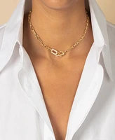 By Adina Eden Pave Accented Toggle Multi Chain Necklace