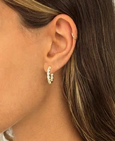 By Adina Eden Cubic Zirconia Small Round Hoop Earrings