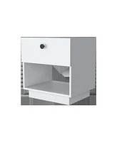 20" Black One Drawer Nightstand With Integrated Tech