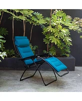 Foldable Steel Frame Zero Gravity Chair with Cushion for Outdoor Lounging