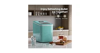 Zafro portable ice maker can make 9 bullet-shaped ice cubes in just 6-8 minutes and can make up to 26 pounds of ice cubes per day. It has two ice cube