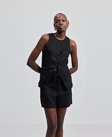 Reistor Women's Hemp Vest Jacket Black