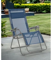 Reclining Steel Zero Gravity Chair with Cushion for Patio and Lawn
