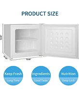 Zafro Mini Freezer, 1.2 Cu.ft Small Upright Freezer with Handle, Removable Shelves, 7 Adjustable Thermostat, Low Noise for Bedroom/Apartment/Office