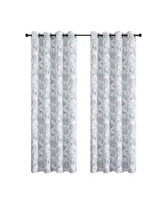 Kate Aurora Bradenton 1 Piece Grommet Top Light Filtering Paisley Floral Window Curtain Panel