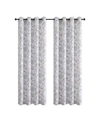 Kate Aurora Bradenton 1 Piece Grommet Top Light Filtering Paisley Floral Window Curtain Panel