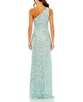Mac Duggal Women's Sequin One Shoulder Gown w/ Embellishments