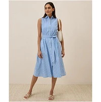 Pact Women's Organic Cotton Sunset Lightweight Sleeveless Shirtdress