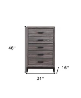 Solid Wood Five-Drawer Chest for Bedroom Storage and Organization