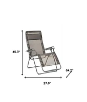 Graphite Metal Outdoor Zero Gravity Chair with Matching Cushion