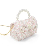 Tiny Treats + Zomi Gems Girls Tweed Jumbo Pearl Bow Handbag, Pink