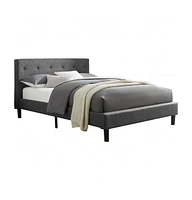Polyester Blend Upholstered Bed Frame – Sturdy Manufactured Wood Design