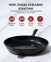 Alva Energy 3 Pieces Frying Pan Set Nonstick Ceramic Pans with Even Heat Distribution, Ergonomic Handles, Easy Cleanup, Ideal for Everyday Cooking and