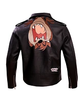 Freeze Max Men's Black Looney Tunes Graphic Biker Full-Zip Jacket