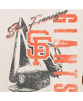 New Era Men's Cream San Francisco Giants Cooperstown Collection Oversized Throwback Distressed T-Shirt
