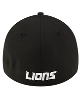 New Era Men's Black Detroit Lions Team Classic 39THIRTY Flex Hat