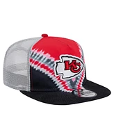 New Era Men's Red/Black Kansas City Chiefs Throwback Dye Golfer Snapback Hat