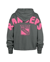 '47 Brand Women's Gray New York Rangers Bright Side Venice Cropped Pullover Hoodie