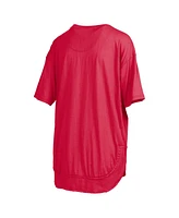 Pressbox Women's Scarlet Ohio State Buckeyes Poncho T-Shirt