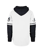 '47 Brand Men's White/Black Dallas Cowboys Throwback Shortstop Pullover Hoodie