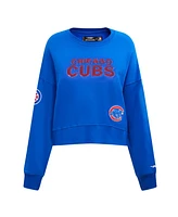 Pro Standard Women's Royal Chicago Cubs Game Day Classics Crewneck Pullover Sweatshirt