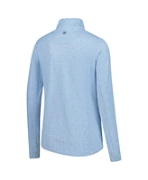 Peter Millar Women's Light Blue The Players Goldman Mar-Tee-Ni Break Quarter-Zip Sun Shirt Pullover Sweatshirt