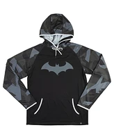 Heroes & Villains Men's and Women's Black Batman Camo Raglan Performance Pullover Hoodie